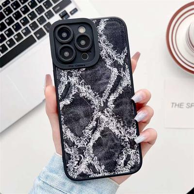 Luxury Fashion 3D Denim Leather Phone Case For iPhone 14 13 12 11 Pro Max X XS XR XS Max 8 7 Plus Shockproof Cover