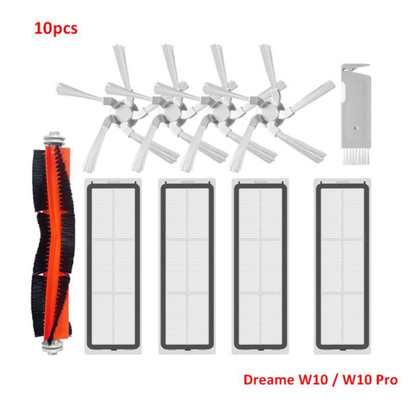 For Dreame Bot W10 RLS5C / W10 Pro Robot Vacuum Accessories Roller Main Brush Side Brush Filter Mop Dustbin Dust box Mop Holder Plate Bracket