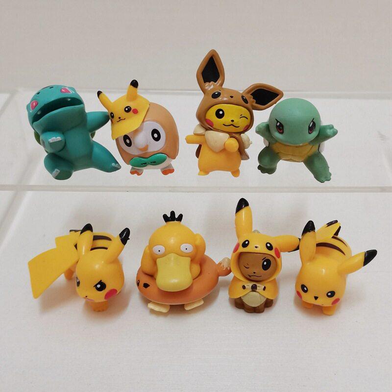 In Stock Anime Figure Pok  Mon Cosplay Animal  Car Cake Decoration Cute Mini Action Figure Toy Birthday Surprise Gift