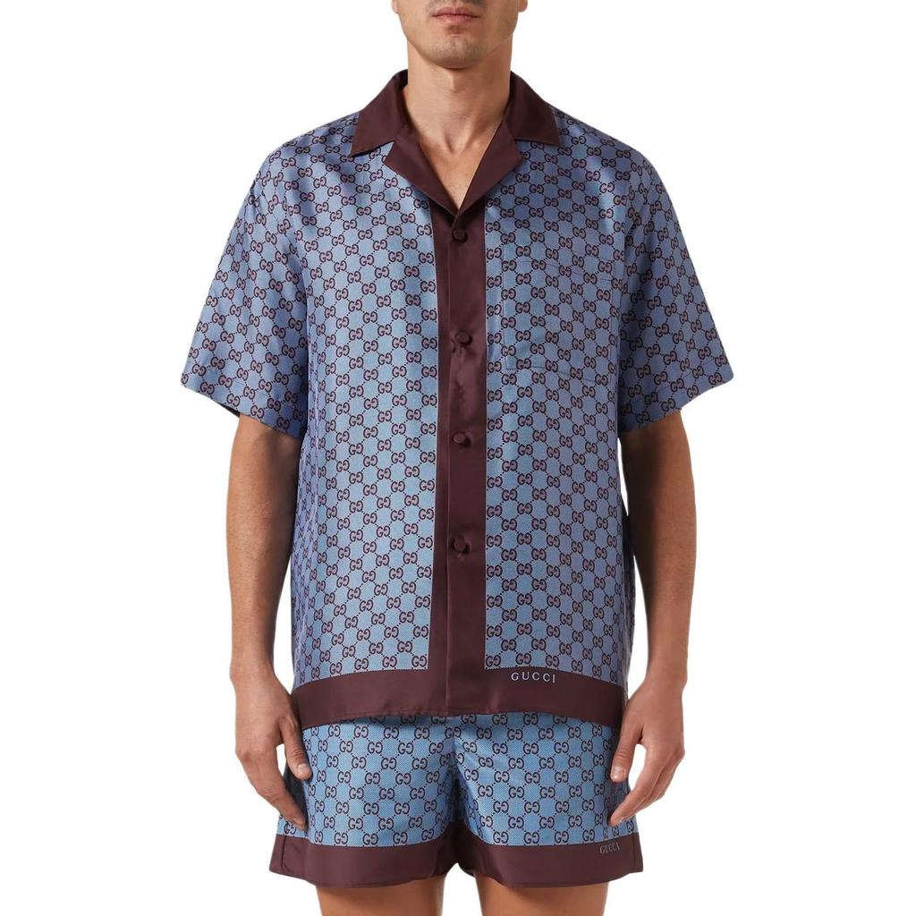 GUCCI Regular Fit Printed Silk Twill Shirt 794907-ZASG3-6006