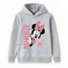 Cute Cartoon Mouse Print Kids Unisex Pullover Hoodie, Soft Casual Long Sleeve Sweatshirt for Boys Girls, Lovely Heart Pattern Cozy Hooded Tops