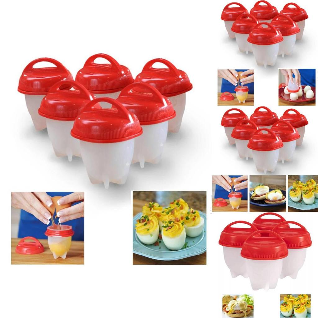 Premium Nonstick Silicone Egg Steamer Cups Six Pack For Perfect Poached Eggs