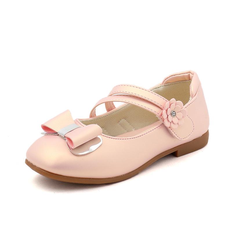 Scarpe da Bambina in Pelle Scarpe per Bambini Principessa Fiocco Scarpe Piatte per Damigella d'Onore Bambini Scarpe Piatte Casual Bambini Tacco Basso Scarpe da Ballo Matrimonio Morbide
