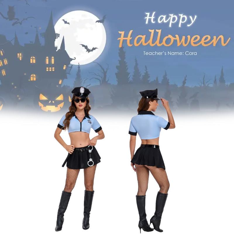 Costume Police Sexy For Women Halloween Roleplay Cop Uniform Outfit Lingerie