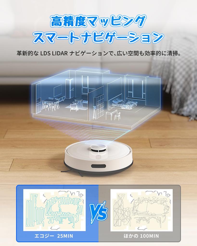 Starker Roboterstaubsauger Nass Automatische Müllreinigung Keine Notwendigkeit, Müll wegzuwerfen für bis zu 130 Wasservolumen Automatisches Hindernis WiFi Kompatibel mit