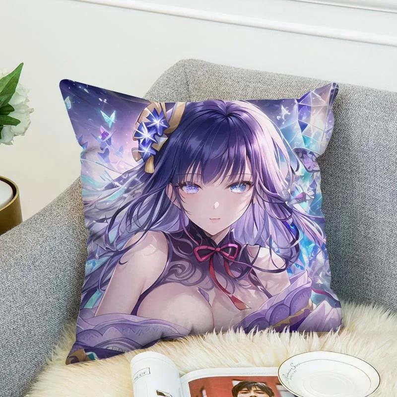 Genshin Impact Pillow Covers Decorative Cushions Cover for Sofa Pilow Cases Sleeping Pillows Pillowcase Fall Decor 45x45 Cushion