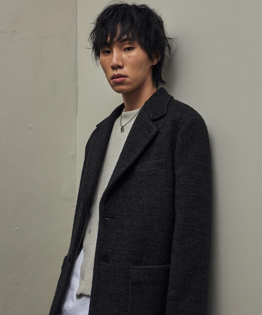 Eyeunderstand Knit Single Jacket (Brown)