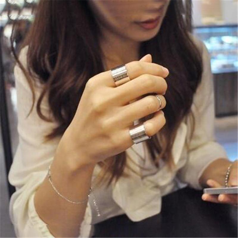 3Pcs/set Fashion Vintage Simple Geometrical Irregular Hip Hop Finger Ring Set Women Jewelry Accessories Gift