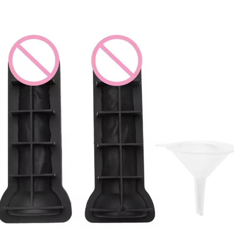 1PC Funny Ice Cube Mold with Lid and Funnel Food Grade Silicone Ice Maker Adults Prank Ice Cube Mold Kitchen Bar Ice Accessories