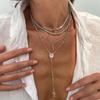 Luxury Rhinestone Cross Pendant Necklace For Women Girls Vintage Colorful Long Y-Shaped Necklace Hip Hop Party Body Jewelry Gift