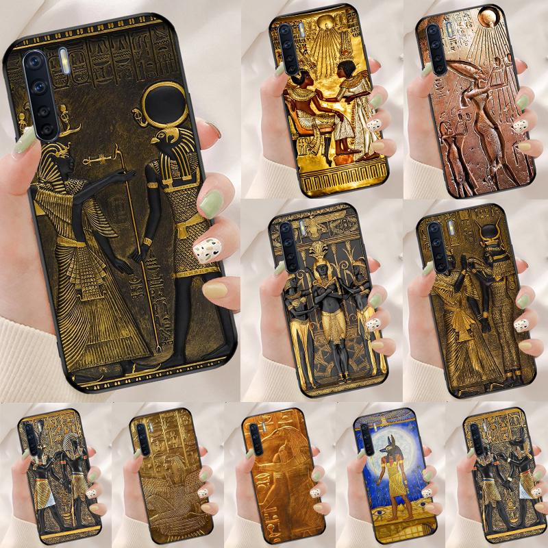 Egypt Pharaoh Mural Case For Oppo A40 A60 A80 A18 A38 A58 A78 A98 A16 A76 A96 A15 A17 A77 A74 A94 A54 A57S Cover