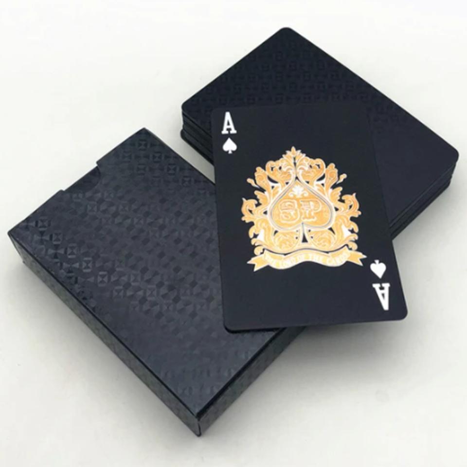 New 24K Gold Playing Cards Plastic Poker Game Deck Foil Pokers Pack Magic Waterproof Card Gift Collection Gambling Board Game