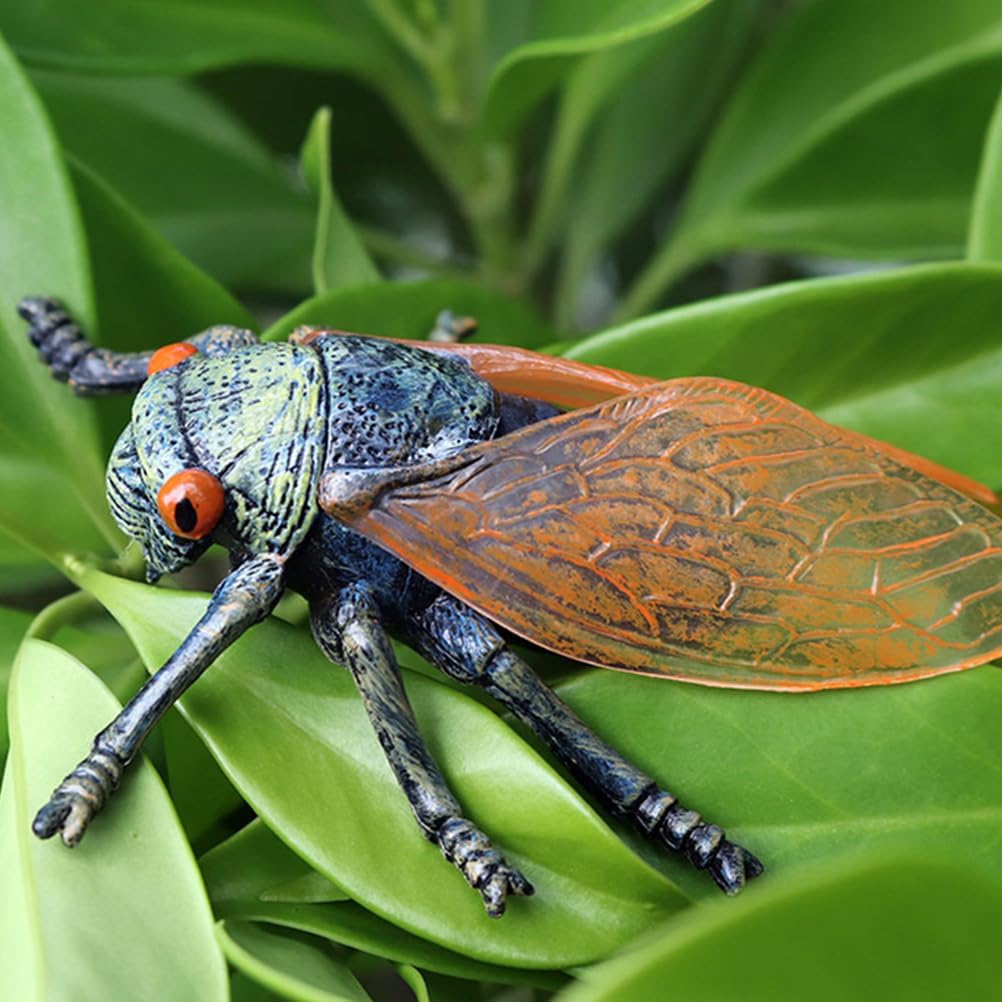 Hemoton 2pcs Realistic Cicadas Model Ornament Decor Animal Toys Models Cicadas Figurine Small Statue Fake Insect Model Cicadas Figure Model Child