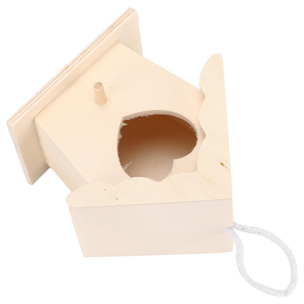 Innovatives Vogelhaus aus Holz, natürliche und sichere DIY-Dekoration für kleine Vogelhäuschen aus Holz(Herzförmiger Gürtel