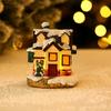 Jul Resin Lysende Lite Hus Borddekorasjon Julegave Dukkedekorasjon