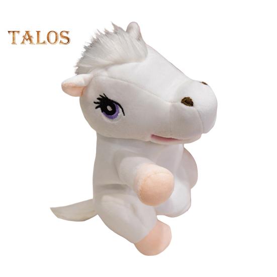 

Пони кукла-марионетка плюшевая игрушка для детей интерактивная ролевая кукла с подвижным ртом мягкая игрушка для игр малышей раннее образование белый