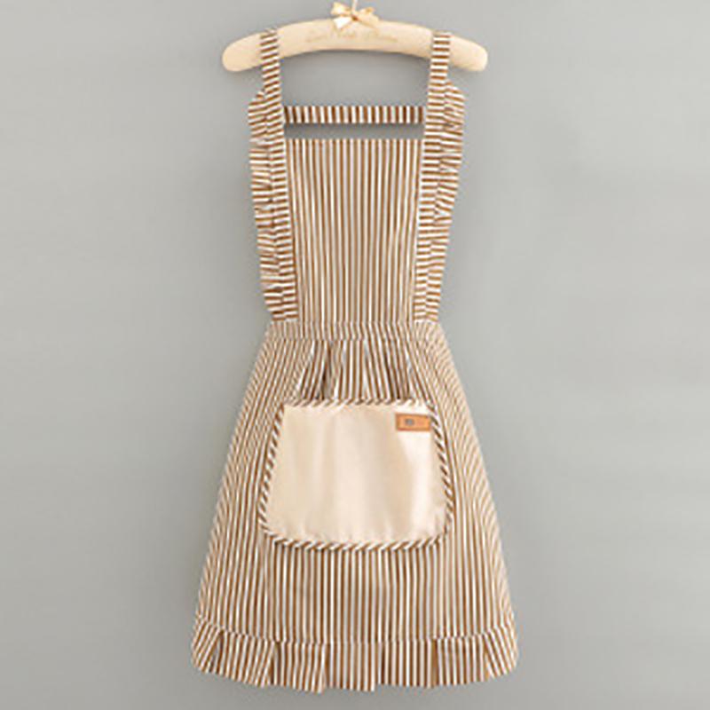 

1Pc Simple Sleeveless Apron Kitchen Household Polyester Cooking Apron With Pocket Clothes Protection For Barber Painter Chef кофейный