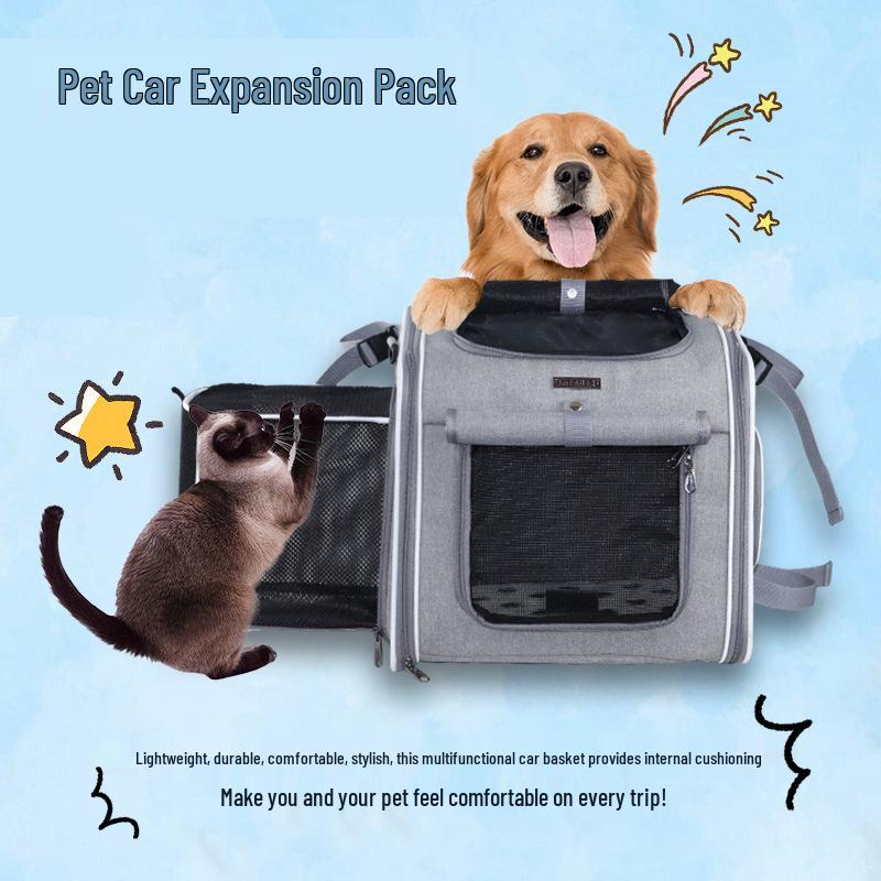 Expandable Foldable Pet Carrier Bicycle Basket for Cats & Dogs – Large Capacity, Cross-border Exclusive.