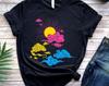 Pansexual Flag T-shirt, LGBTQ Sun & Clouds Art, Pretty Pan Gift, Discreet LGBTQIA Pride, Subtle Pride Month, Adult Gender Neutral Present