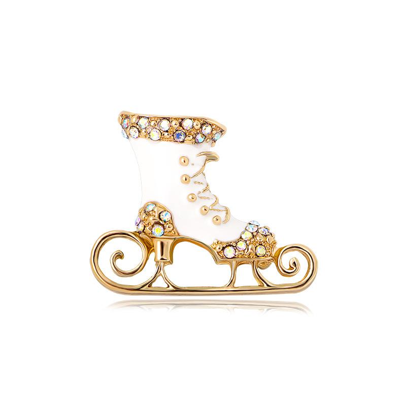 Christmas series brooch, Santa Claus alloy diamond-encrusted handmade oil drip brooch, in stock.