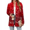 Women's Christmas Printed Lightweight Cardigan Long Sleeved Casual Loose Thin Fit With Pockets Cardigan Jacket