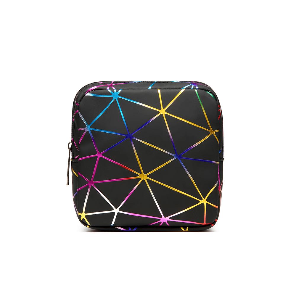 PU Multi-Purpose Diamond Pattern Sanitary Napkin Bag: Portable Menstrual Pad, Lipstick, & Coin Purse for Girls
