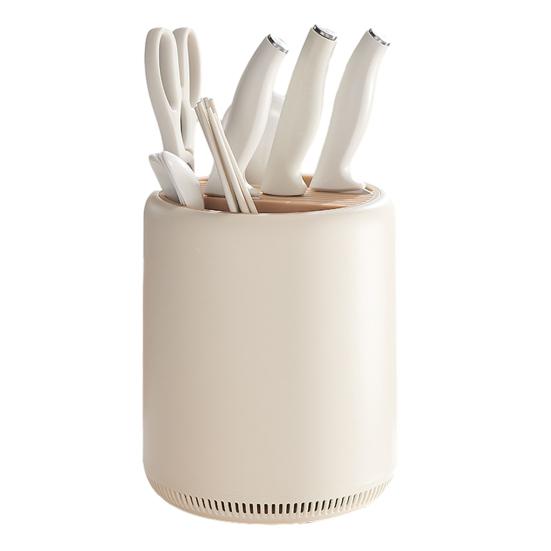 Kitchen Cutter Rack And Chopstick Holder 360° Rotation Stable Storage Rack Breathable Water-Draining Multifunctional Kitchen Organizer