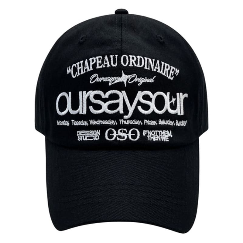 oursaysour lettering logo ball cap black FREE