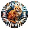 2D Orange Cat Kinetic Wind Spinner - Metal Hanging Sculpture Art Decor for Garden, Patio, and Balcony, No Electricity or Battery Needed