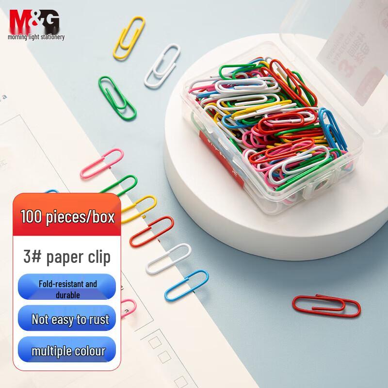 M&G #3 Colored Paper Clips, 1000 Count