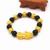 Dubai Jewelry Gold PlatedJewelry Obsidian Sixcharacter Mantra Men's Domineering Dubai Plated Brave Pixiu Bracelet