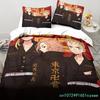 Anime Tokyo Revengers Ryuguuji Ken Sano Manjiro Bettbezug Cartoon Bettwäschesets Bettset Steppdecke Bettdeckenbezüge Heimtextilien