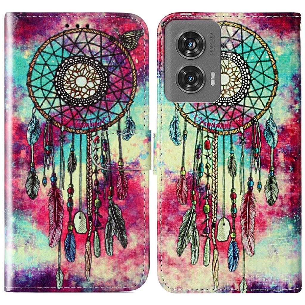 Für Motorola Edge 50 Fusion 5G Hülle Muster PU Leder Klapphandyhülle