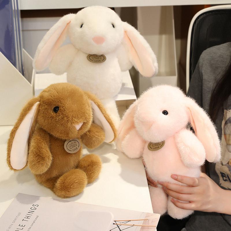 Soft Big Ear Bunny Plush Doll Cartoon Stuffed Animals Cute Rabbit Baby Accompany Sleeping Pillow Girl Christmas Birthday Gift
