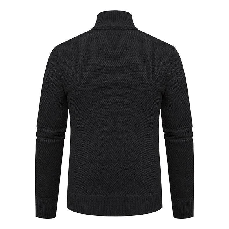 Men's Plus Size Stand Collar Cardigan: 2025 Autumn/Winter Warm Knit Sweater Coat