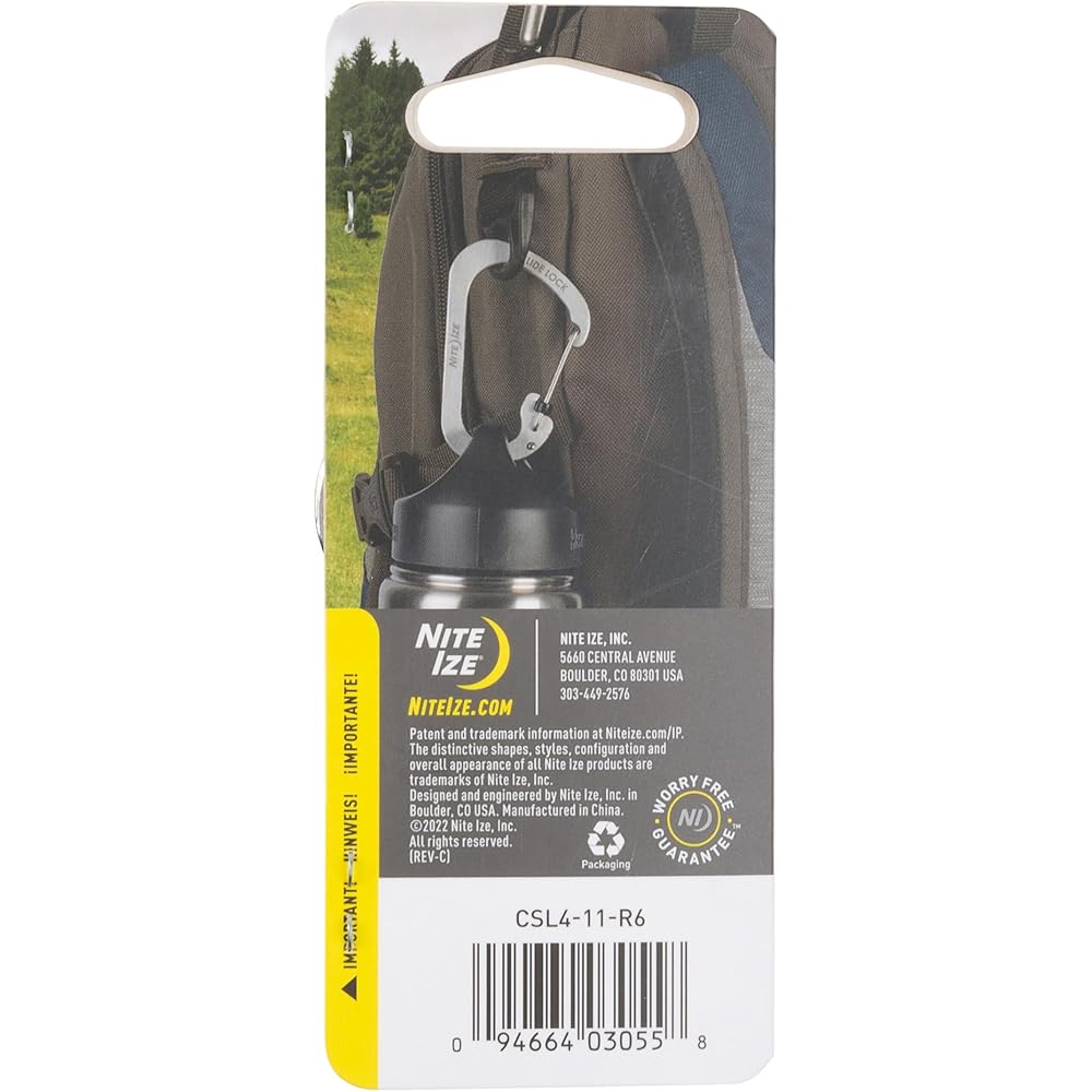 Nite Ize SlideLock Carabiner #4 Silver 4.5cm x 2.5cm Durable Clip Accessory