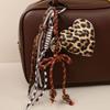 Sweet Cool Leopard Heart Keychain With Butterfly Bow For Bag Decoration