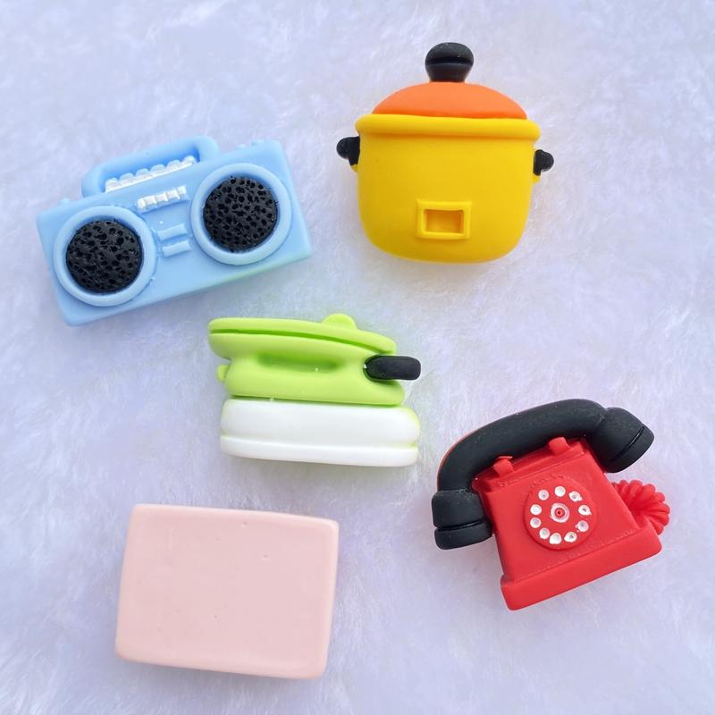 10Pcs Kawaii Cute Mixed Mini Retro Gadgets Flat Back Resin Cabochons Scrapbooking DIY Jewelry Craft Decoration Accessories  E26