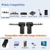 Voluty Tek 90 Degree 3.5mm Adapter, 6.35mm Male to 3.5mm Female, 1/4" Male to 1/8" Female Right Angle Connectors for Headphones (Two)