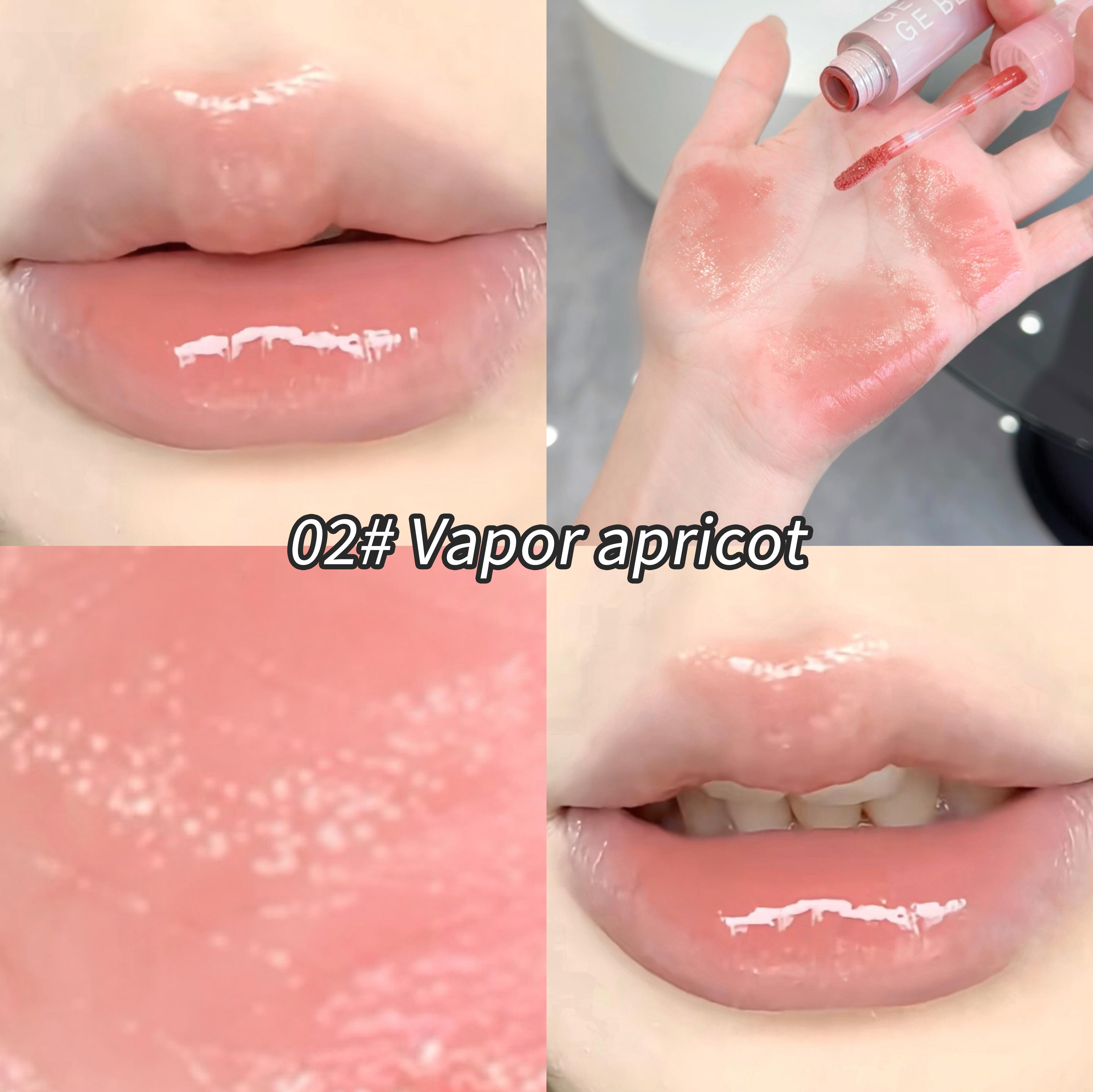 

GEGE BEAR Water Mirror Lip Glaze Ice Прозрачный стойкий блеск для губ Увлажняющая гладкая стойкая натуральная помада для губ