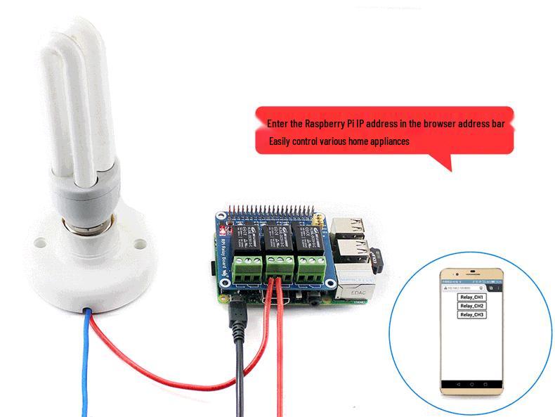 Micro Snow Raspberry Pi 4th Gen 3B+ Relay Expansion for Smart Home