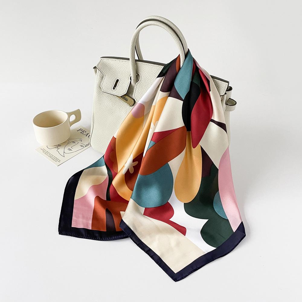 

Новый 70 * 70 см маленький квадратный шарф шелковый шарф женский тонкий солнцезащитный шарф шейный платок сумка повязка на голову повязка на голову платок 70*70cm