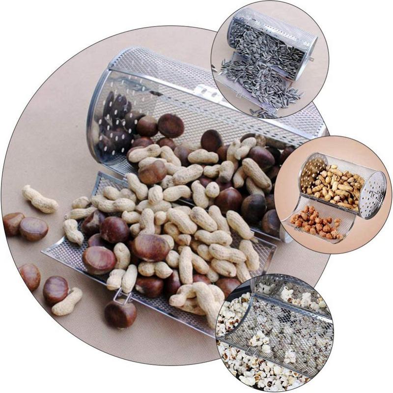 Ossayi Cuptor din Oțel Inoxidabil Gril Rotativ Cușcă Nuci Boabe de Cafea Coș de Copt pentru Barbecue Friteuză cu Aer Accesorii Rotiserie