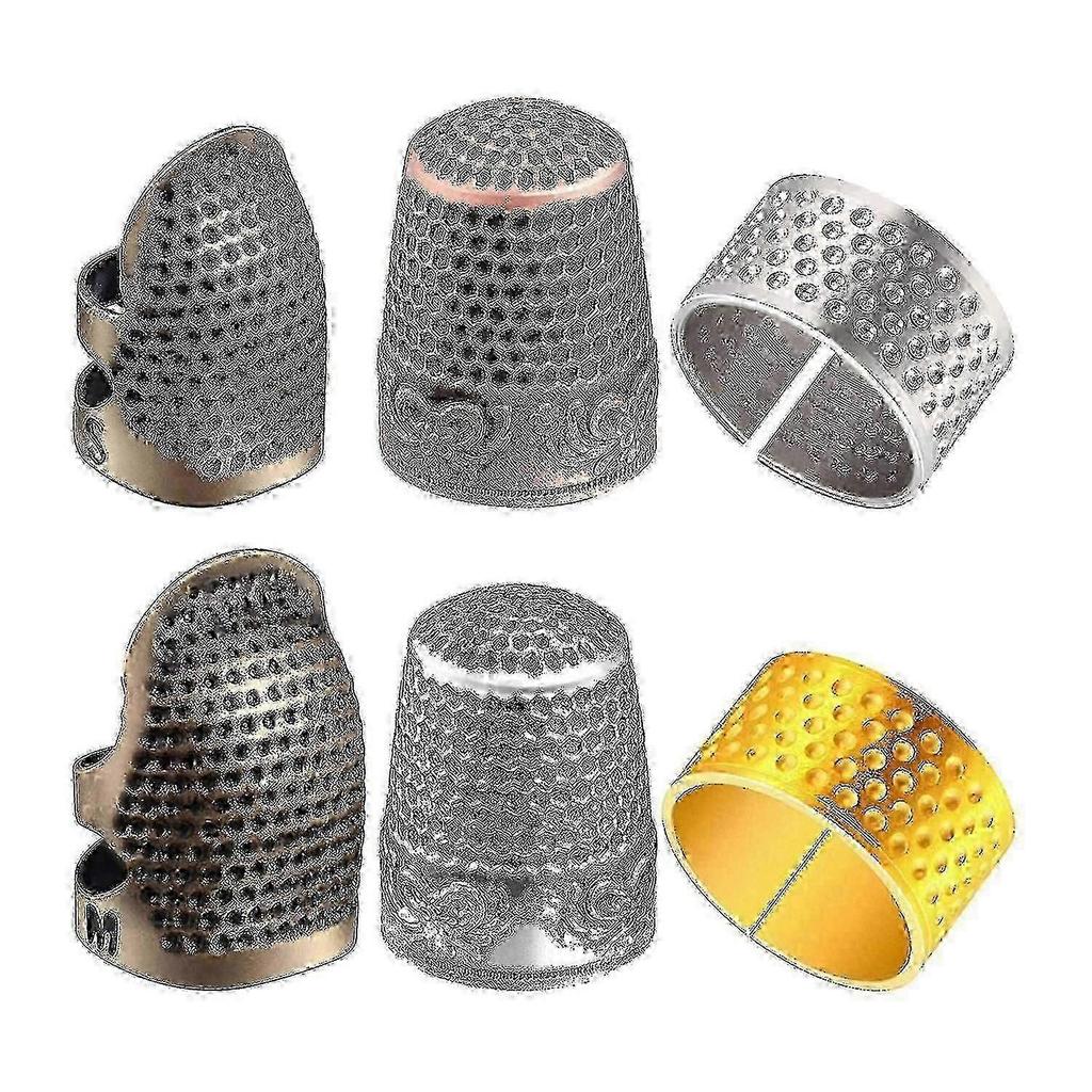 2026 Hot!! 6 Pieces Sewing Thimble Finger Protector,adjustable Metal Finger Shield Protector For Sewing Embroi,zxl