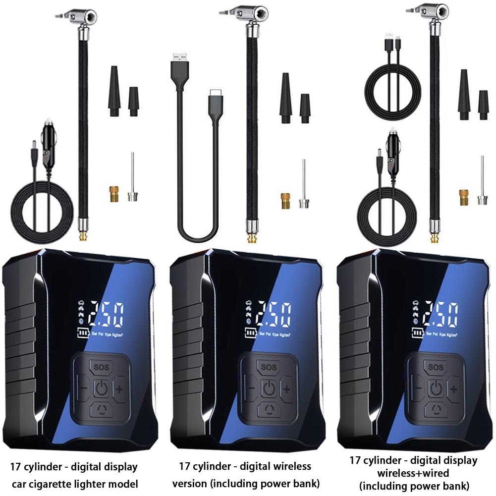 Mini Car Air Pump Precise Inflation Portable Car Air Compressor LED Lighting Digital Automobile Tire Pump for Motorcycle Bicycle
