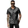 Men's Summer Shirts Short Sleeve Shiny Metallic Shirts