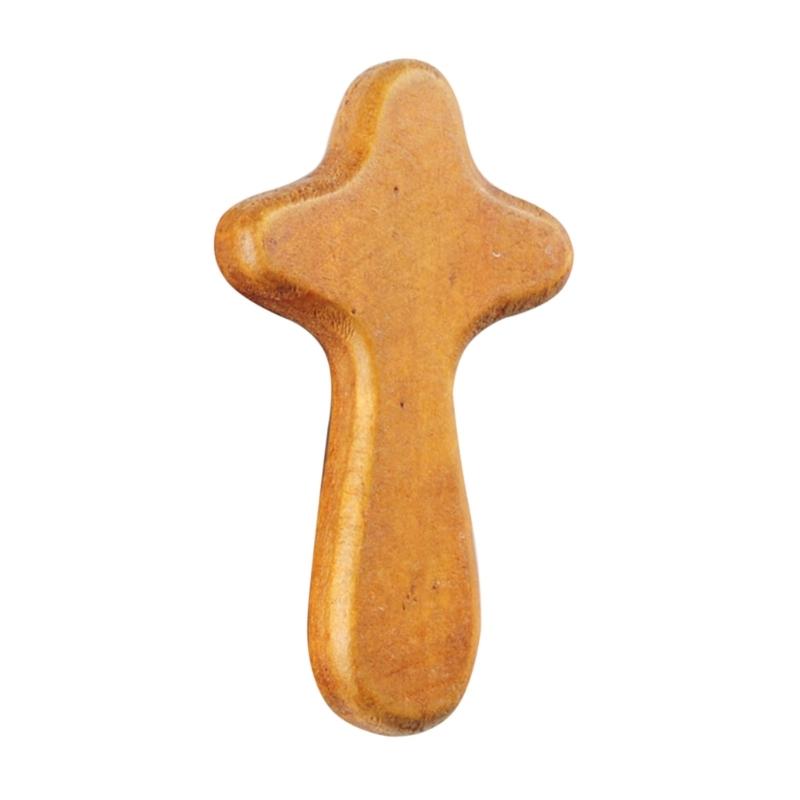 4 Inch Handheld Wooden Prayer Cross Easter Holding Cross Jewelry Making Comfort
