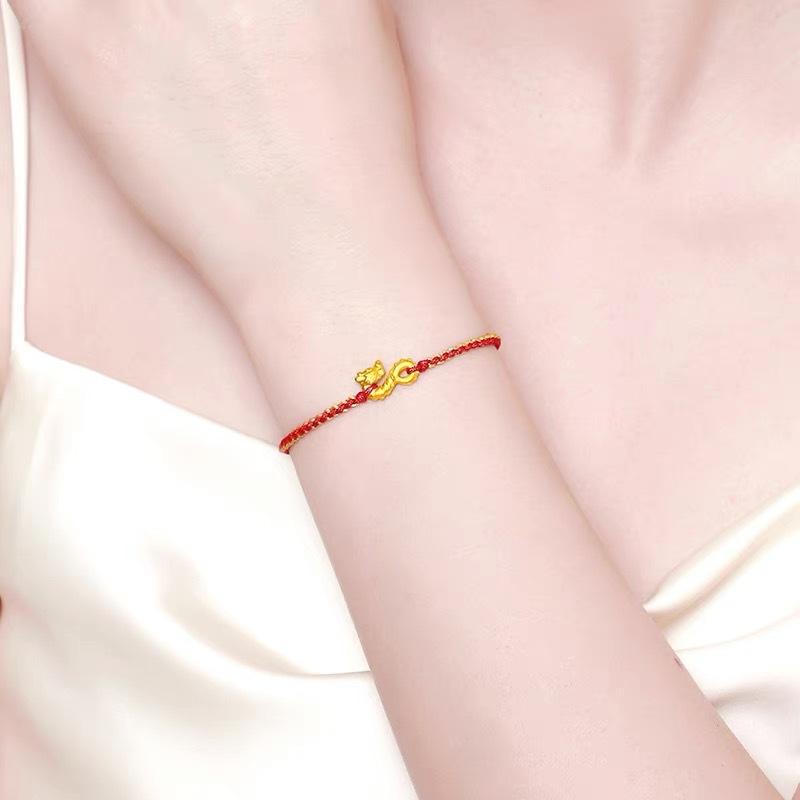 Fashion Hand Braided Dragon Lucky Bracelet Bangle Women Men Red Rope Best Friends Lovers' Gift Bracelet Size Adjustable