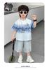 Boys' Loose Short Sleeved Summer Outfit Children's Set 2026 New Style Baby Korean Style Handsome Ripped Jeans Two-piece Set