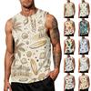 Gilet décontracté sans manches pour homme avec imprimé hawaïen, coupe ample